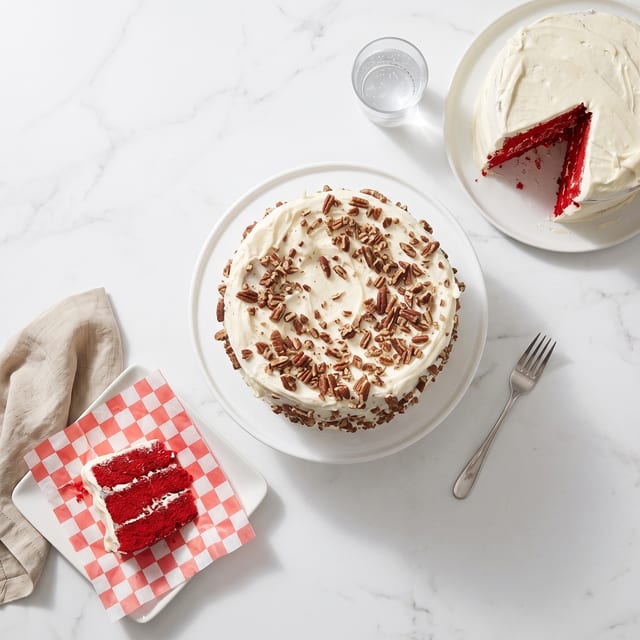 Red Velvet Cake With Pecans.