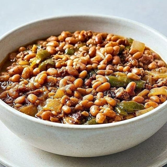 Smoked Brisket Beans And Rice Bowl.