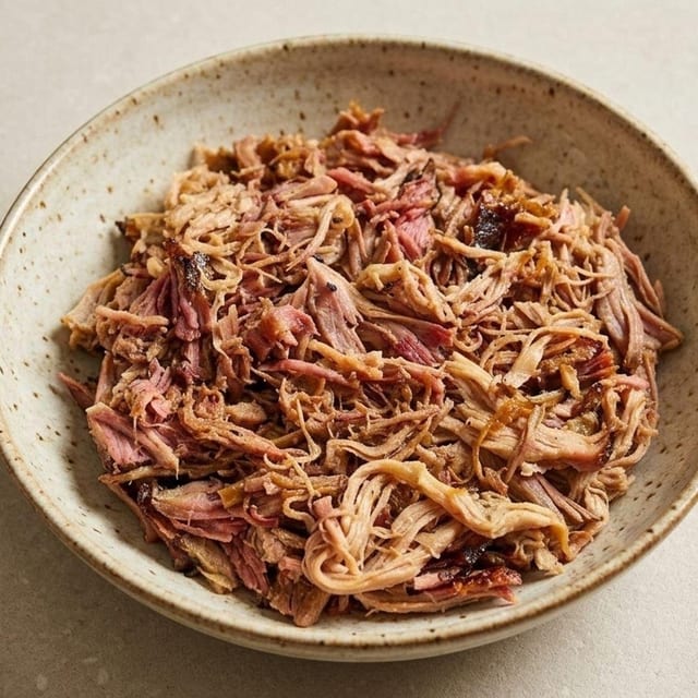 Pulled Pork Over Rice Bowl.